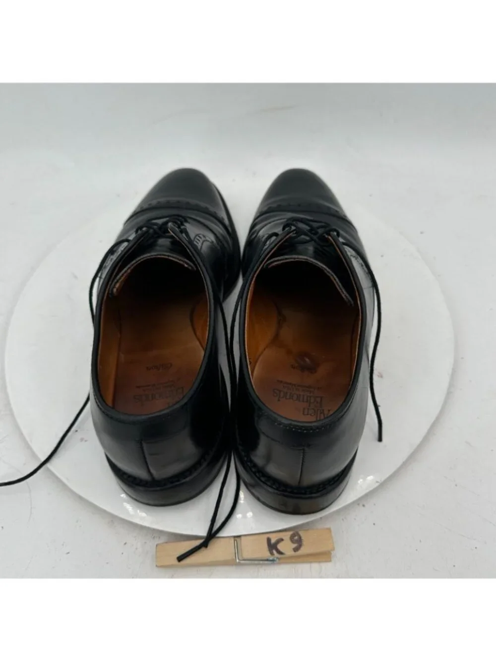 Allen Edmonds Clifton Men Size 7D Black Leather Wingtip Cap Toe Derby Dress Shoe